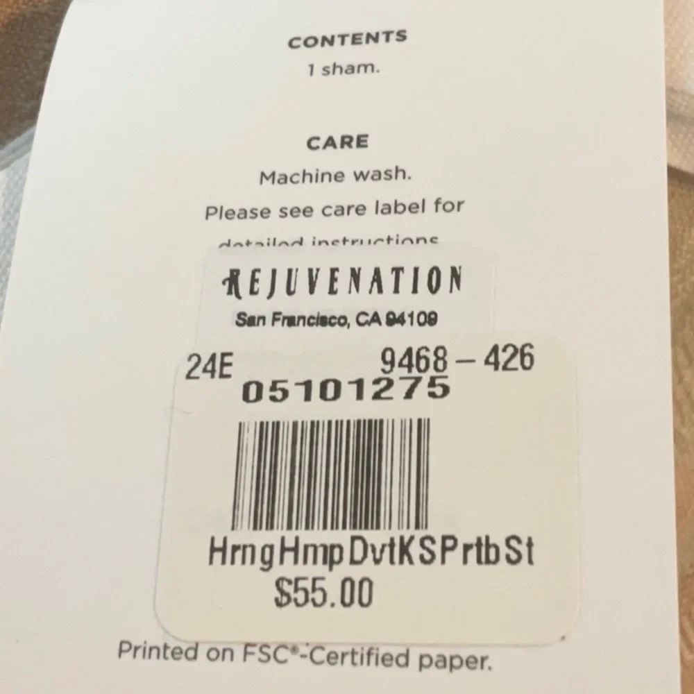 NWT REJUVENATION Herringbone Stripe Hemp King Duvet & 2 King Shams - Picture 8 of 8